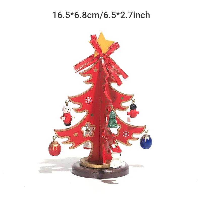 Choinka Dziecięca Ręcznie Robiona DIY Rzemiosło Zabawka Drewniana Choinka Układ Sceny Dekoracje Świąteczne Prezenty Świąteczne dla Dzieci Zabawka