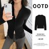 Cappotto Corto da Donna S Slim Fit Girocollo Manica Lunga con Zip Caldo Autunno Inverno