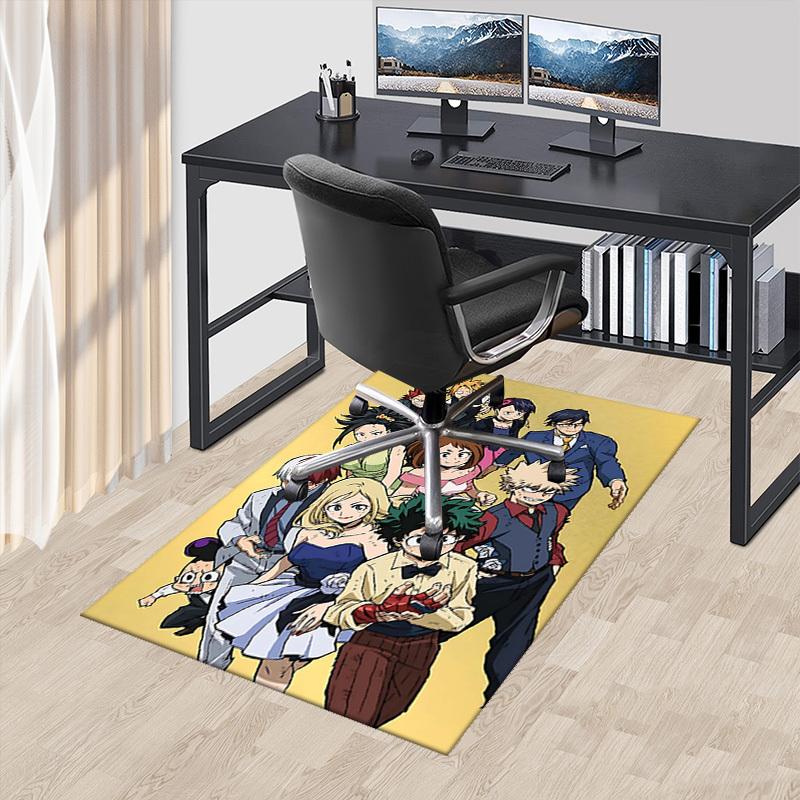

1pc My Hero Academia Office Chair Mat - Anti-Slip Carpet for Desk, Decorative Floor Covering with Cute Heroes Design, Home Office, Living Room, Bedroo 60cm by 90cm