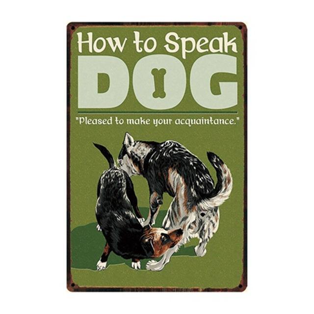 Dog Rules Bulldog Boxer Beagle Great Dane Metal Signs Lovely Tin Poster Home Decor Pub Bar Garden Wall Art Iron Tin Painting