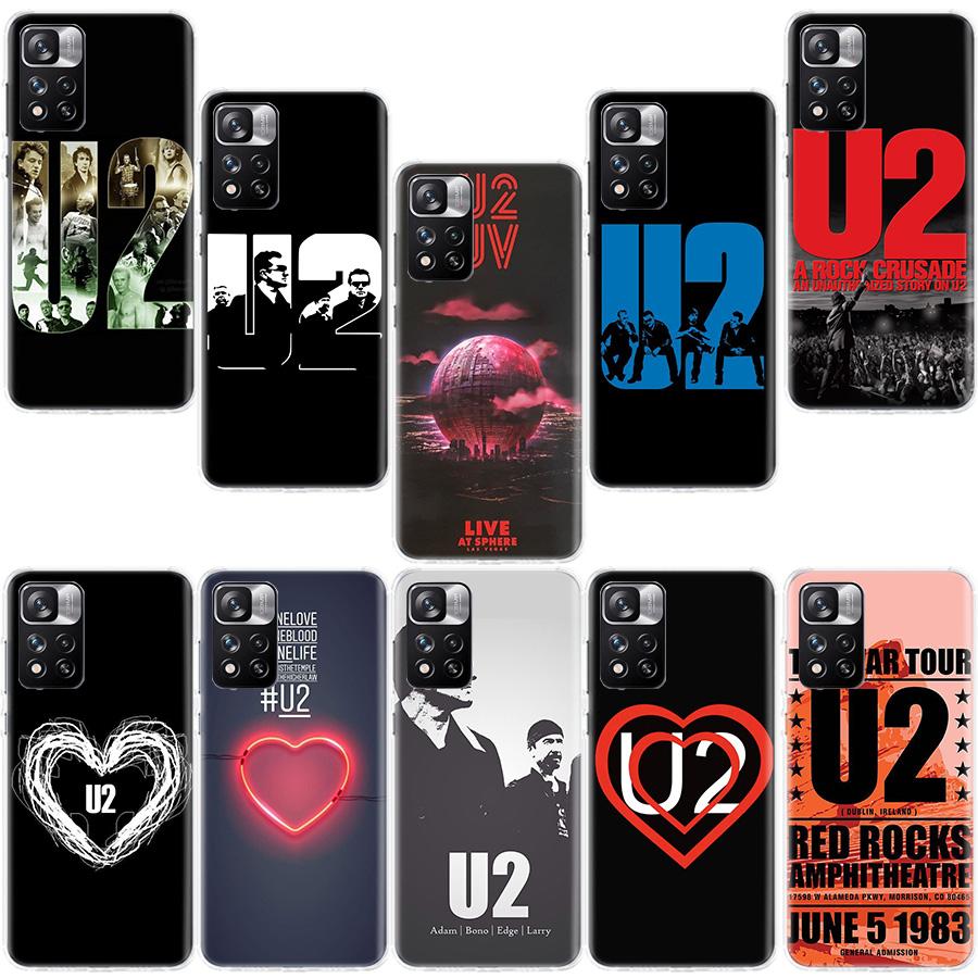Band U2 Phone Case For Redmi Note 13 12 Pro Plus 14 15 Pro 5G 11 11T 11E 11S 10 Pro 10S 9 9S Cover Cell Clear TPU Capa Cases Sho