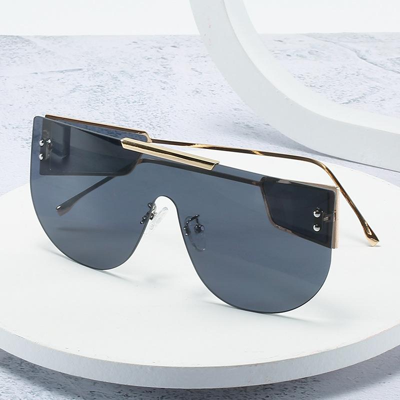 F Home One-Piece Sunglasses, Personalized Large-Frame Integrated Glasses, Side Lenses, Sunglasses For Women