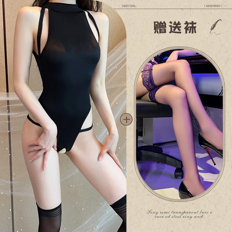 New Underwear Onesie Open Crotch Set Sexy Temptation Hot Free