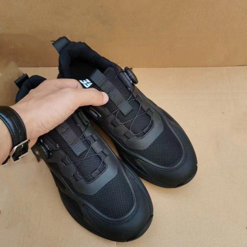 

Self-buckle training shoes breathable and lightweight outdoor sports casual shoes anti-puncture training shoes lazy one-foot men s shoes 46 чёрный