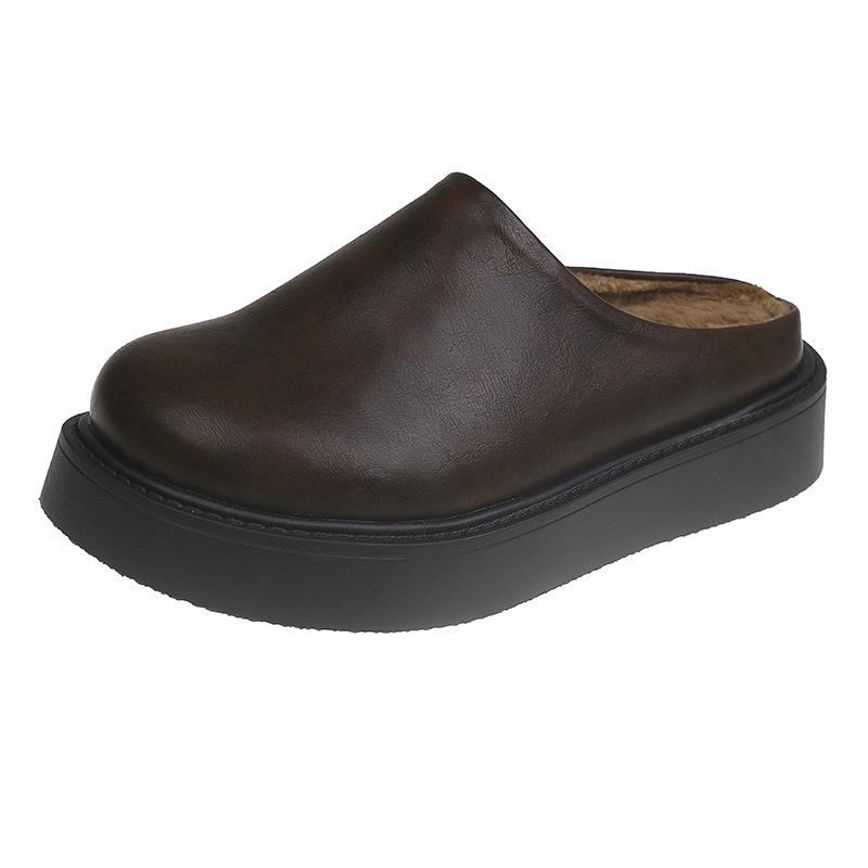 Полутапочки женские осенне-зимние новая мода одна нога ленивые универсальные туфли Boken 40 6290₽