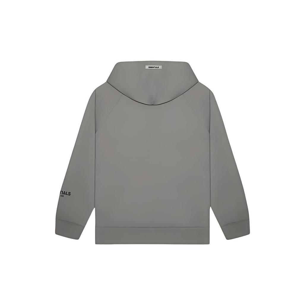 Fear Of God Essentials FW20 3D Silicon Applique Pullover Hoodie With Letter Logo And Kangaroo Pocket Unisex Tops Charcoal-Cement FOG-FW20-232