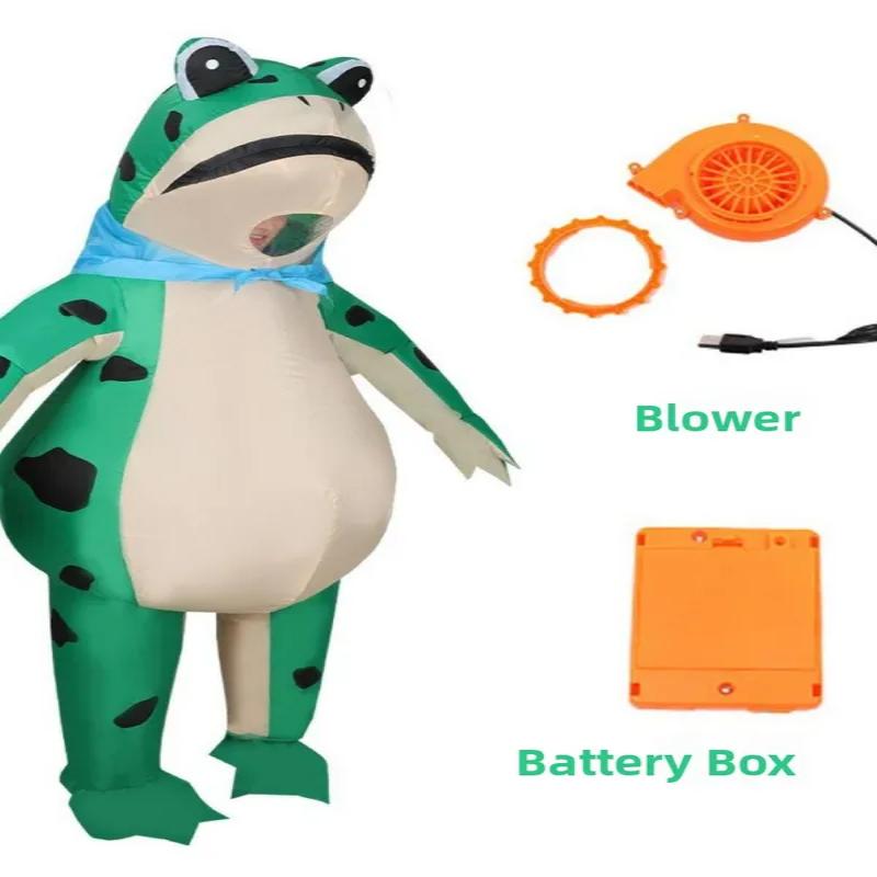 Inflatable Frog Costume Funny Full Body Blow Up Cosplay Costume Suit for Adult Halloween Party Costume for Adult Role Play