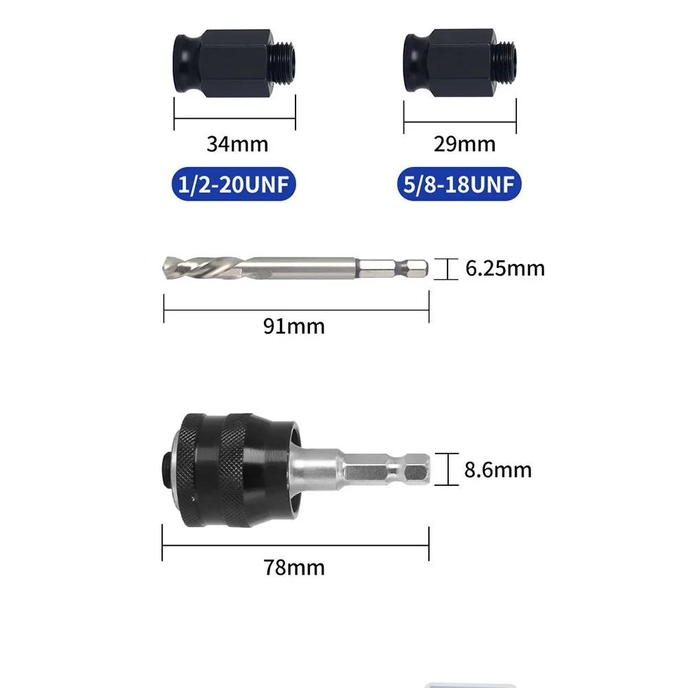 Ergonomic Wood Hole Opener Kit with Bimetallic Construction and Selflocking Extensions Rod for Precise Hole Drilling
