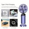 1pc, Mini Portable Fan, Handheld Fan, Personal Mini Fan, USB Rechargeable, 5 Speeds, 90° Foldable Battery Powered, Mini Fan with LED Display