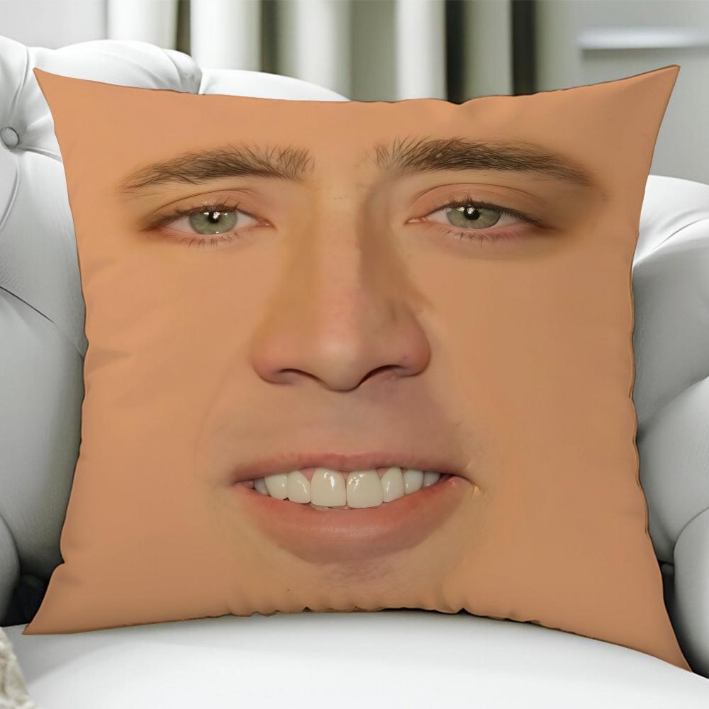 Funny NNicolas CCage Cushion Cover Birthday Anniversary Gifts Double Sided Printed Zipper Cushion Cover Soft Skin Bedding
