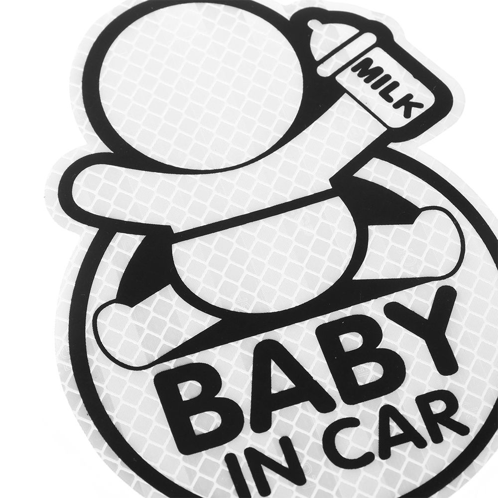 Car Stickers "Baby In Car" Style Safety Warning Sign Window Decal Waterproof Night Reflection Self-adhesive Automobile Sticker