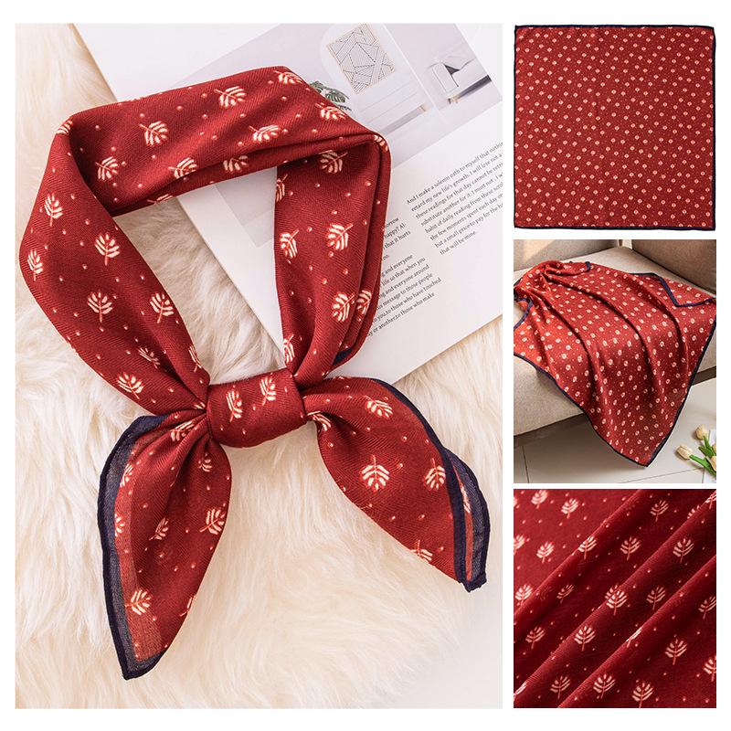 70Cm imitation silk printing silk scarf scarf elegant fashion high sense versatile temperament commuting silk scarf 70*70cm