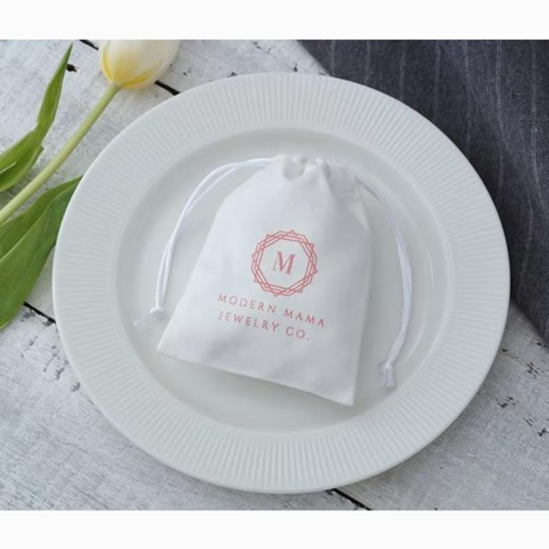 50/100Pcs Personalizd Jewelry Drawstring Flannel Bag Ring Earrings Bracelet Perfume Keychain Cosmetic Packaging Velvet Pouches