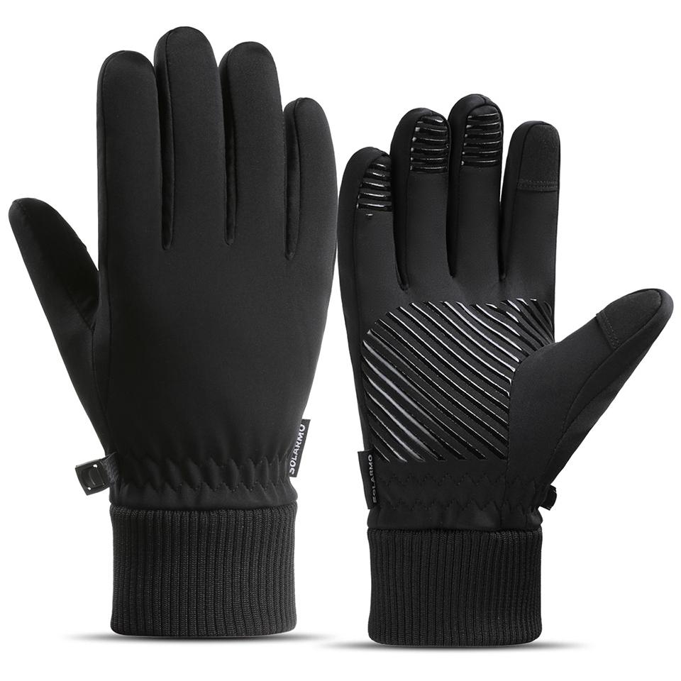

Loogdeel Winter Warm Motorcycle Gloves Cycling Outdoor Sports Running Motorcycle Ski Touch Screen Fleece Waterproof Gloves XL