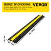 4 Pack of 1-Channel Rubber Cable Protector Ramps Heavy Duty 18000Lbs Load Capacity Cable Wire Cord Cover Ramp Speed Bump Driveway Hose Cable Ramp