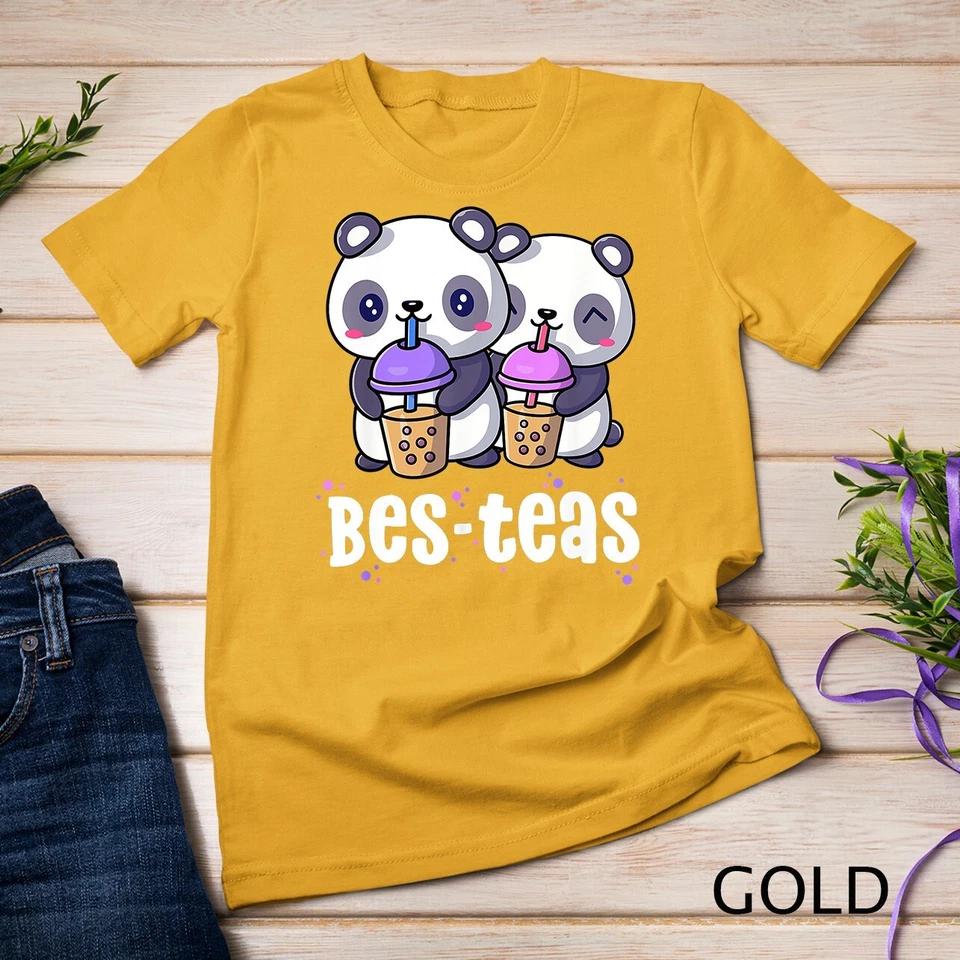 Boba Shirt Women Girls Bes Teas Kawaii Panda Bubble Tea T-Shirt Unisex T-shirt 2 S