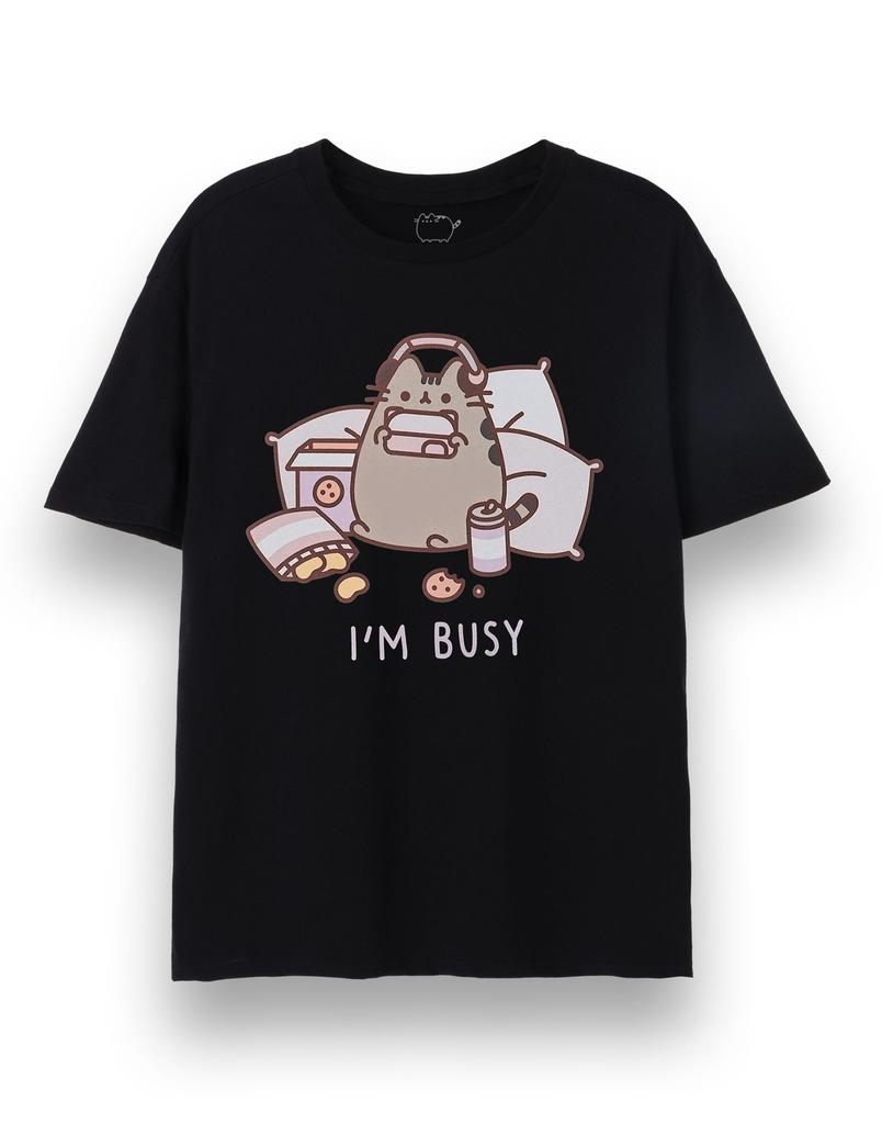 Pusheen short sleeved tshirt unisex black official merch