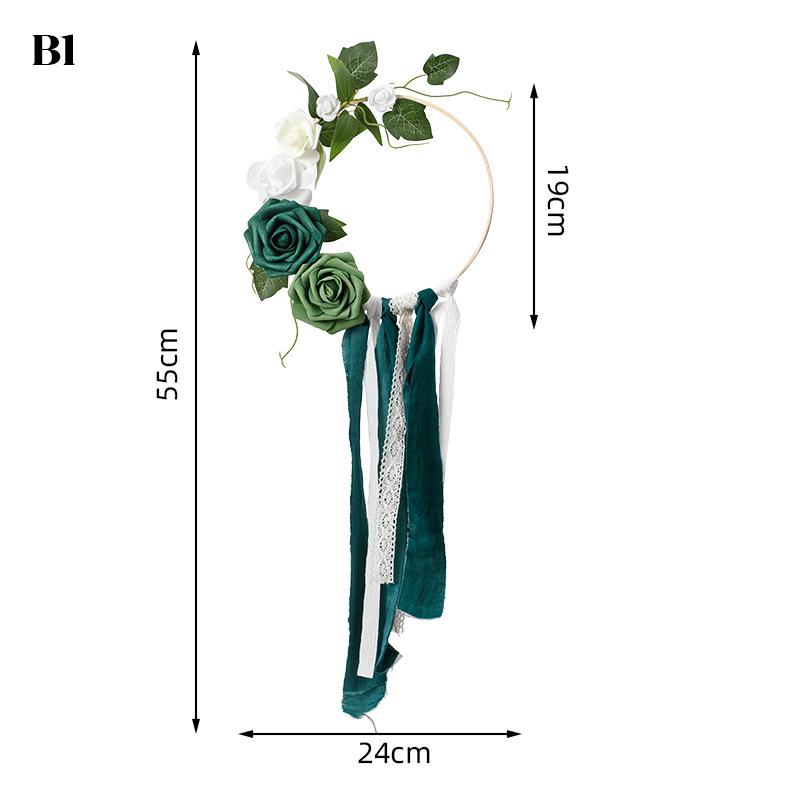 

Bridesmaid Hoop Bouquet Artificial Flower Wreath Wedding Ceremony Door Decor New Bridesmaids Rosette Holiday Blessings
