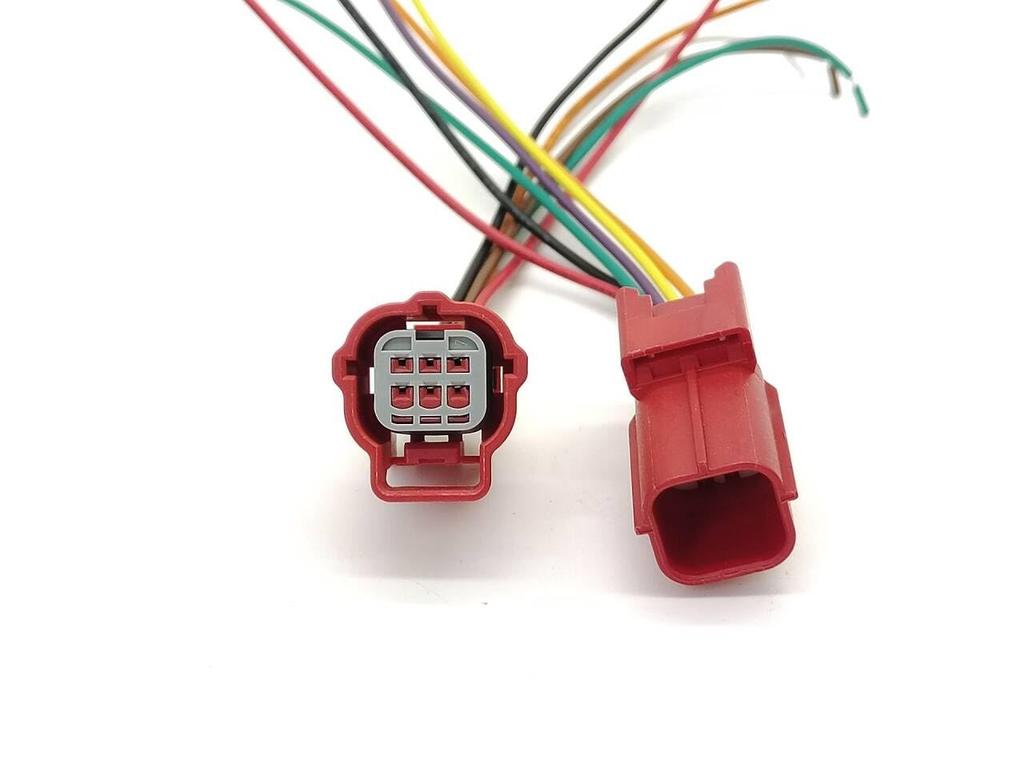 Generic Waterproof Motorcycle OBD2 Diagnostic Connector Set - 6 Pin Male Plug and Female Socket with Cable for Honda Yamaha