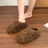 Fashion Women's Slippers 2025 Autumn Winter Fashion New Comfortable Furry Indoor Casual Slippers Platform Female Retro Warm Plush Shoes