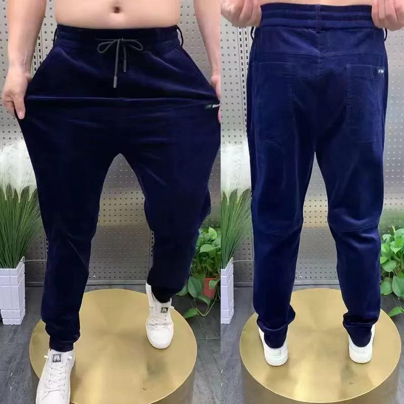 Manšestrové kalhoty se šesti kapsami, pruhované sametové kalhoty pro pánské ležérní kalhoty, pánské kalhoty, módní a trendy, sešněrované nohy a malé nohy