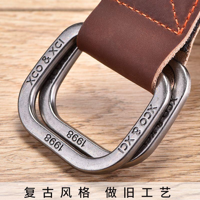 Fashion Casual Men Canvas Belt Double Ring Metal Buckle Colorful Waistband Luxury Jeans Belts for Women Strap Male Gray