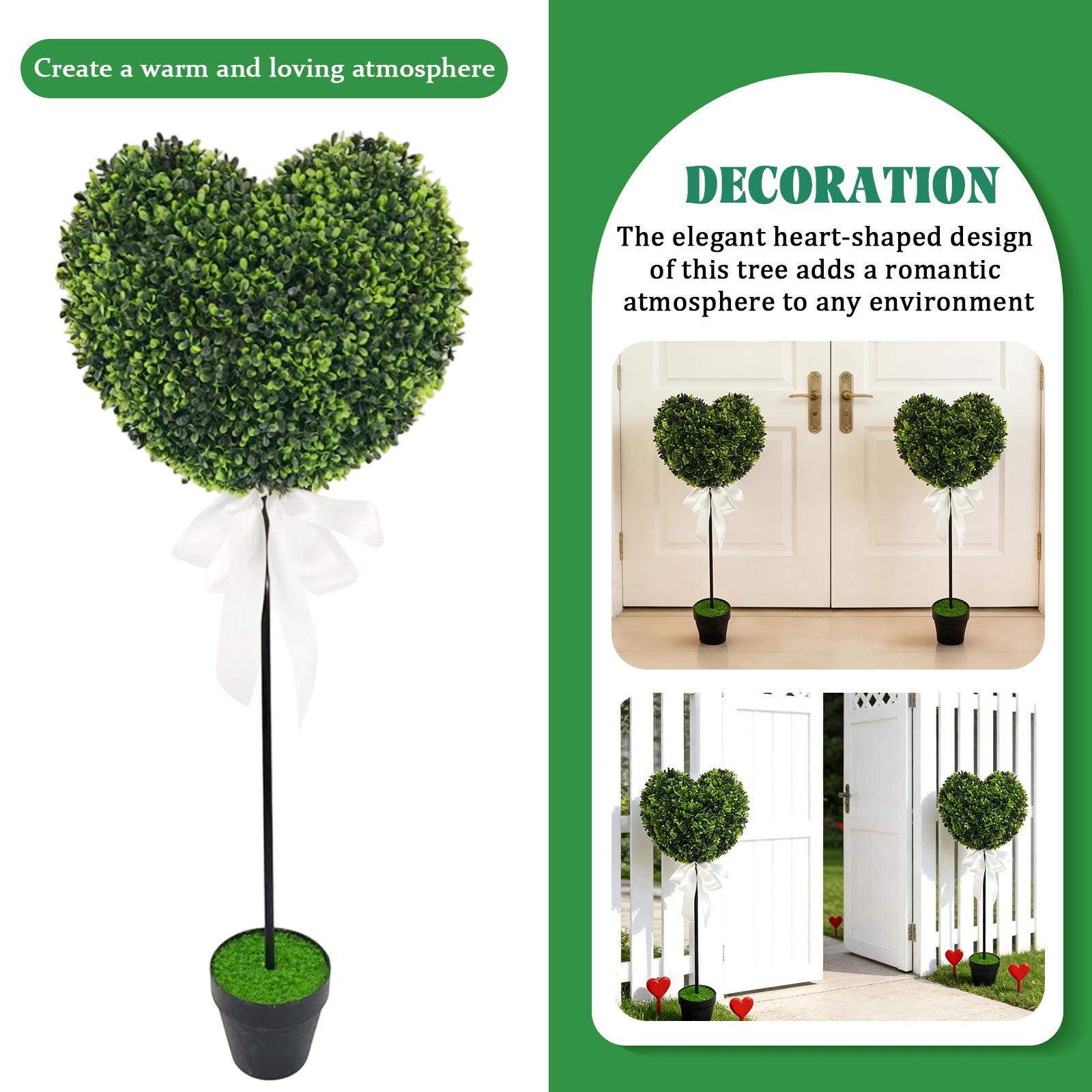 

Heart Shape Plants, Artificial, Suitable For Easter Porch Decoration Outdoor Indoor One Size зелений