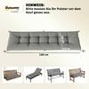 Pallet Cushion, Removable Seat Cushion with Fastening Straps, Pallet Pad for Most Loungers, 198x65x13cm, Light Gray