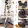 N Gaji Sheepskin Genuine Cowhide and Sheep Long Boots with Warm Fur Fluffy Waterproof and Size A22 Women's Boots, Fur, Lining, Non-Slip Sole, (Gray,