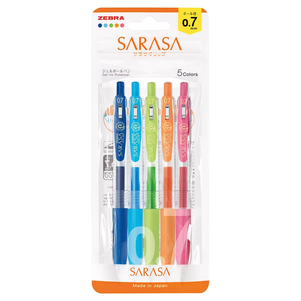 

Zebra Gel Ballpoint Pen Sarasa Clip 5 Color Set N 0.7mm JJB15-5C-N