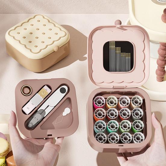 Reise-Nähset Tragbares Nähwerkzeug-Set Nadeln mit großem Öhr Magnetische Aufbewahrungsplatte Einfädler-Set Kleines Handarbeits-Set für Anfänger Kleidung für Zuhause