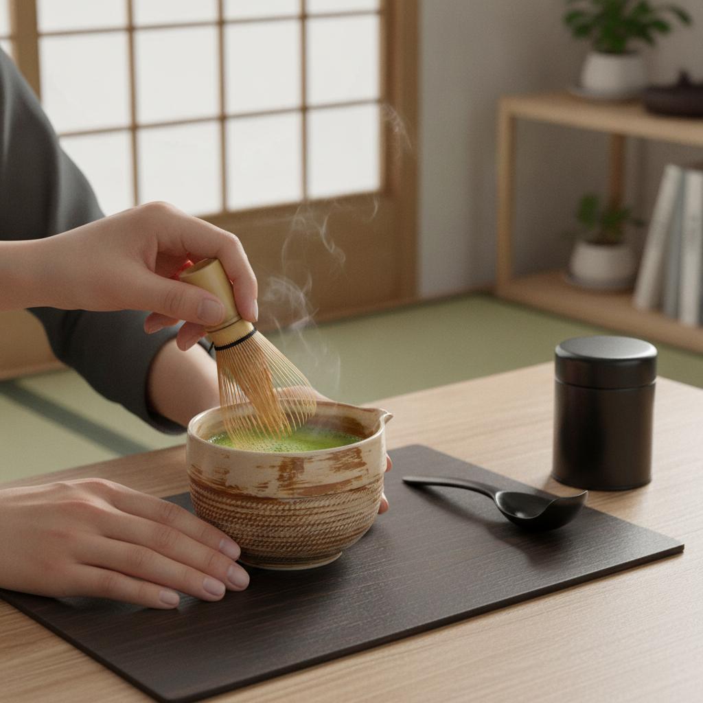 Bamboo Whisk Ceremony Matcha Bowl Spout Handmade Chasen Reusable Stirrer Textured Japanese Household