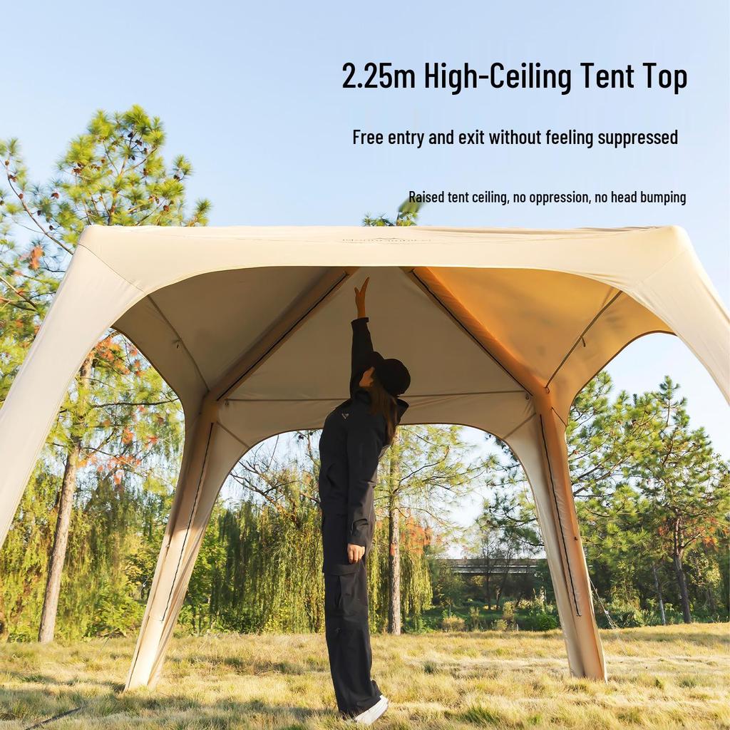Inflatable Dome Canopy: Oxford Cloth, Silver-Coated, Sun-Protected, No-Assembly Camping Tent