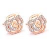 Modische 2-farbige Sterling-Silber schimmernde Rose Ohrstecker mit klarem Zirkonia für Damen Geburtstagsgeschenke