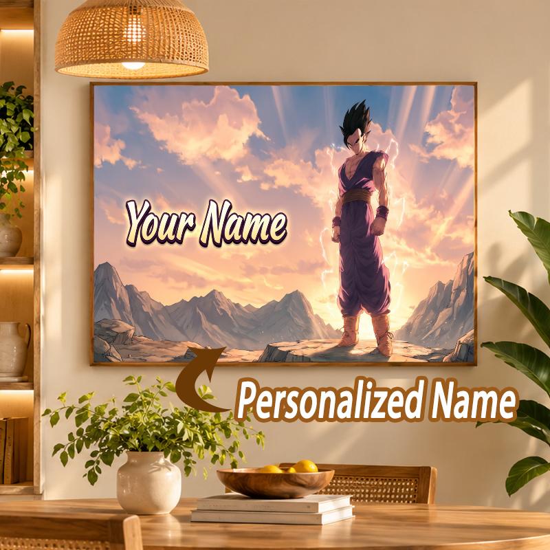 Dragon Ball Gohan Custom Name Diamond Painting Personalized 5D Full Drill DIY Diamond Art Home Decor