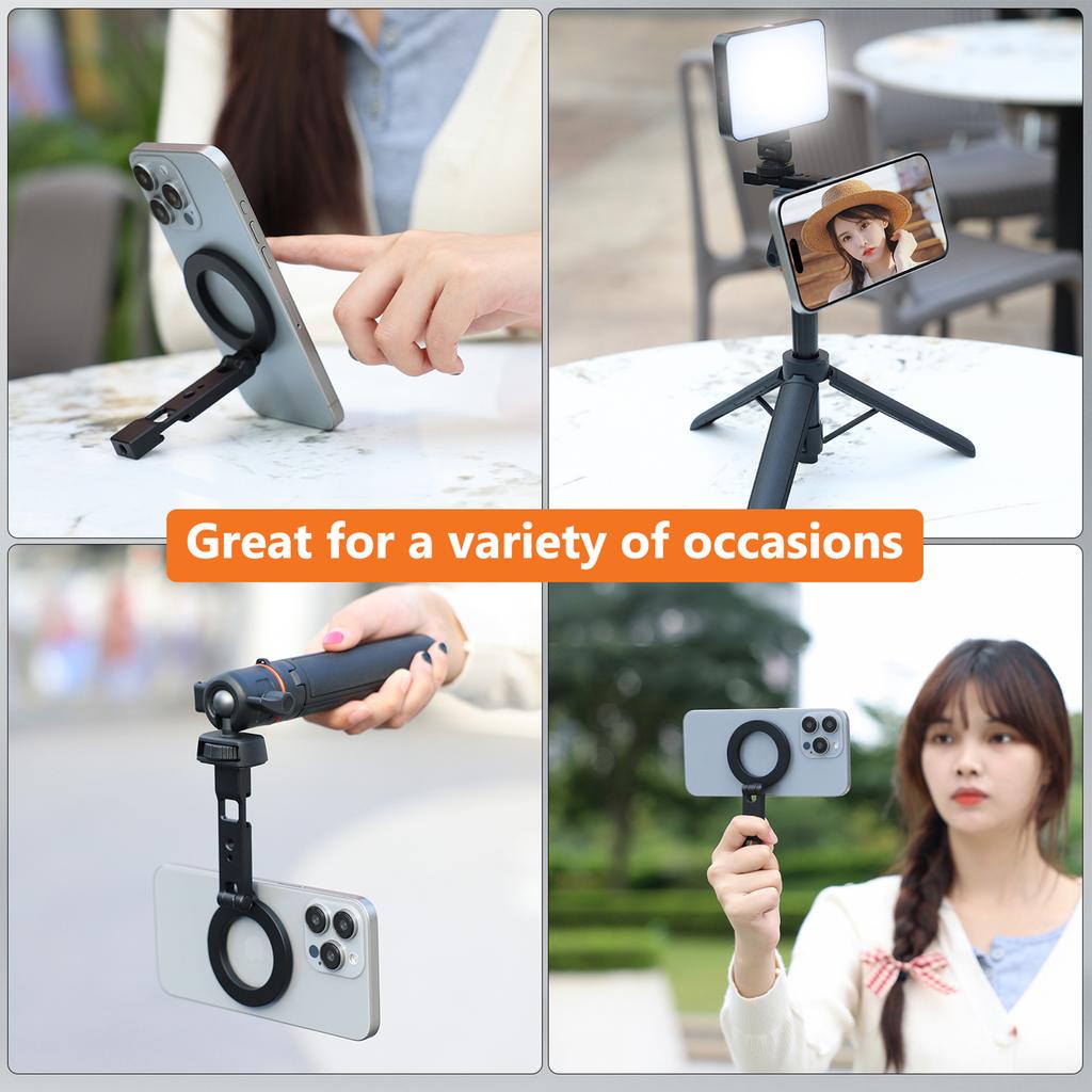 Magnetic Phone Mount Phone Tripod Mount Foldable Desktop Magnetic Phone Holder Replacement for iPhone 16 15 14 13 12