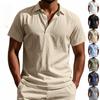 High-Quality Cotton Linen Short-Sleeved POLO Shirt Men Casual Loose Comfortable Shirt Summer Tees Button Turn-down Collar Tops