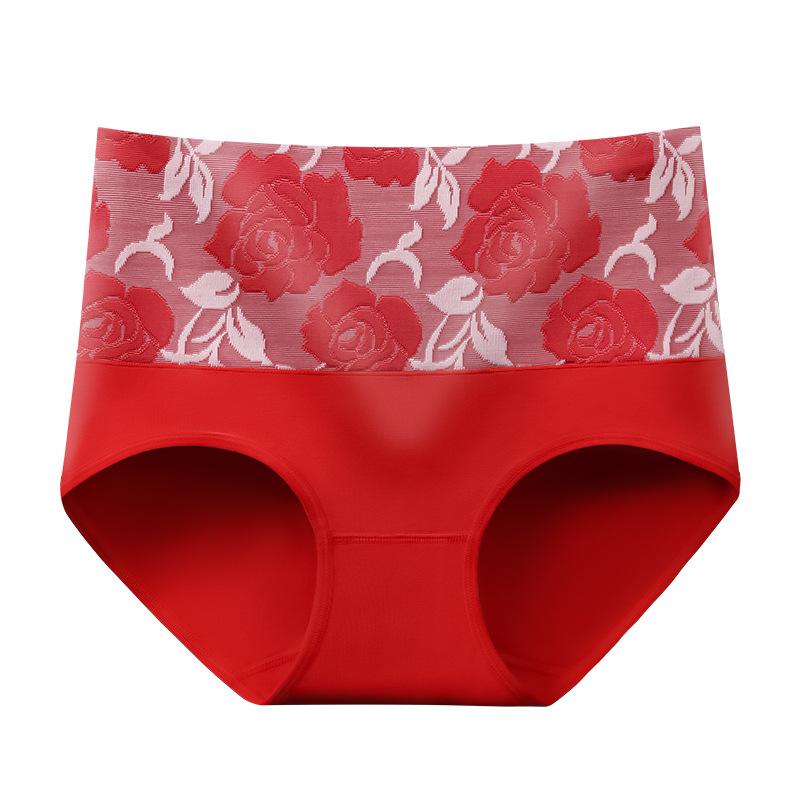 Large Size Women Spring and Autumn High Waist Belly Lift Hip Briefs