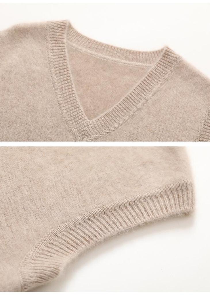 Women's Cashmere V-Neck Sleeveless Vest & Shawl Knit Sweater - Autumn/Winter Collection