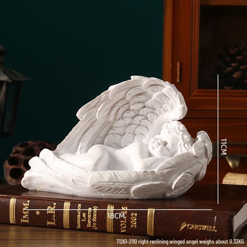 Americká Retro Evropská Pryskyřičná Figurka Anděla: Bílá stolní dekorace pro malé dívky