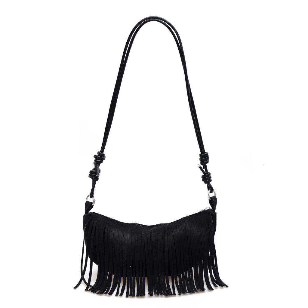 Třásněná taška, Retro a módní, Horká holka Jednoramenná taška, Crossbody Taška s rohem