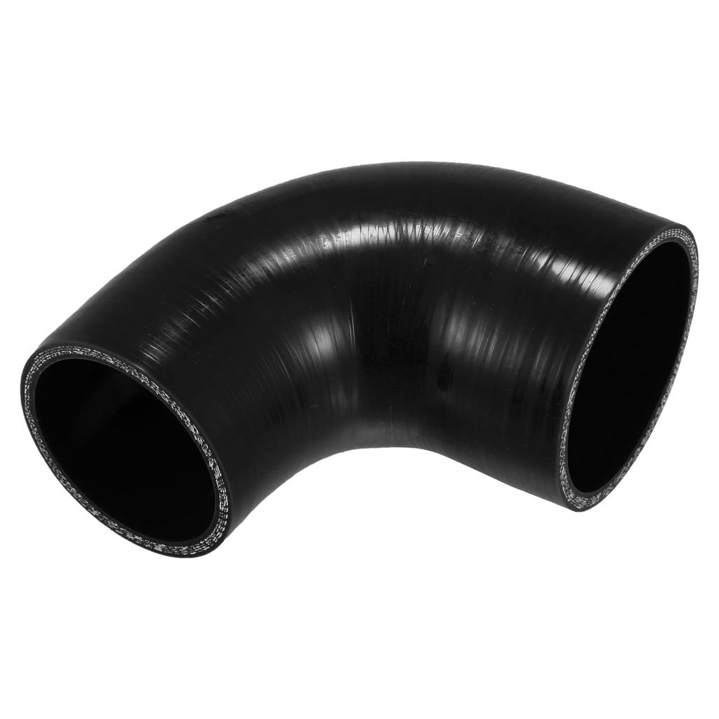 X AUTOHAUX 1 Stück 63mm/2.48"-76mm/2.99" Innendurchmesser 90mm/3.54" Länge 90 Grad Schwarz Auto Silikonschlauch Schlauch Universal