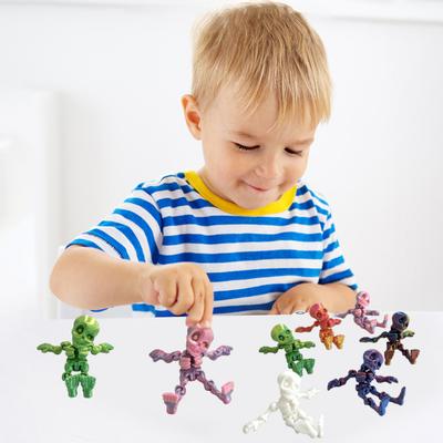 5Pcs/Set Human Skeleton Ornament Mini Halloween Skeleton Figurine with Movable Joints Poseable Articulated Skeleton Decoration