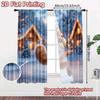 2 Stück, 2D-FLACHDRUCK Vorhänge (Ohne Stange) Winter Skater Minimalistische Feiertagsvorhänge Vielseitige Polyestervorhänge Art Deco