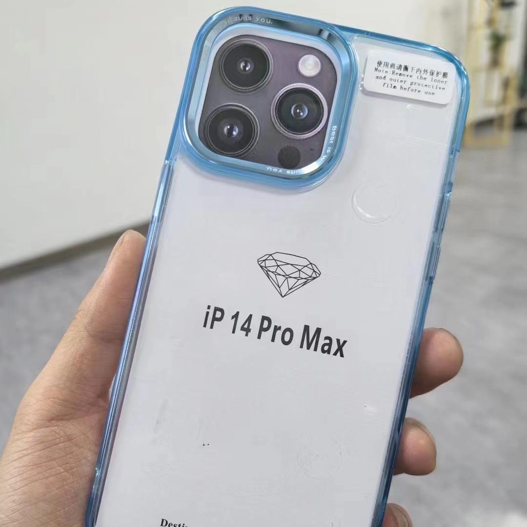 

Transparent Acrylic Suitable for IPhone15/13ProMax Apple 14 Mobile Phone Case 12 Color Transparent Border Protection Case Apple 15Plus