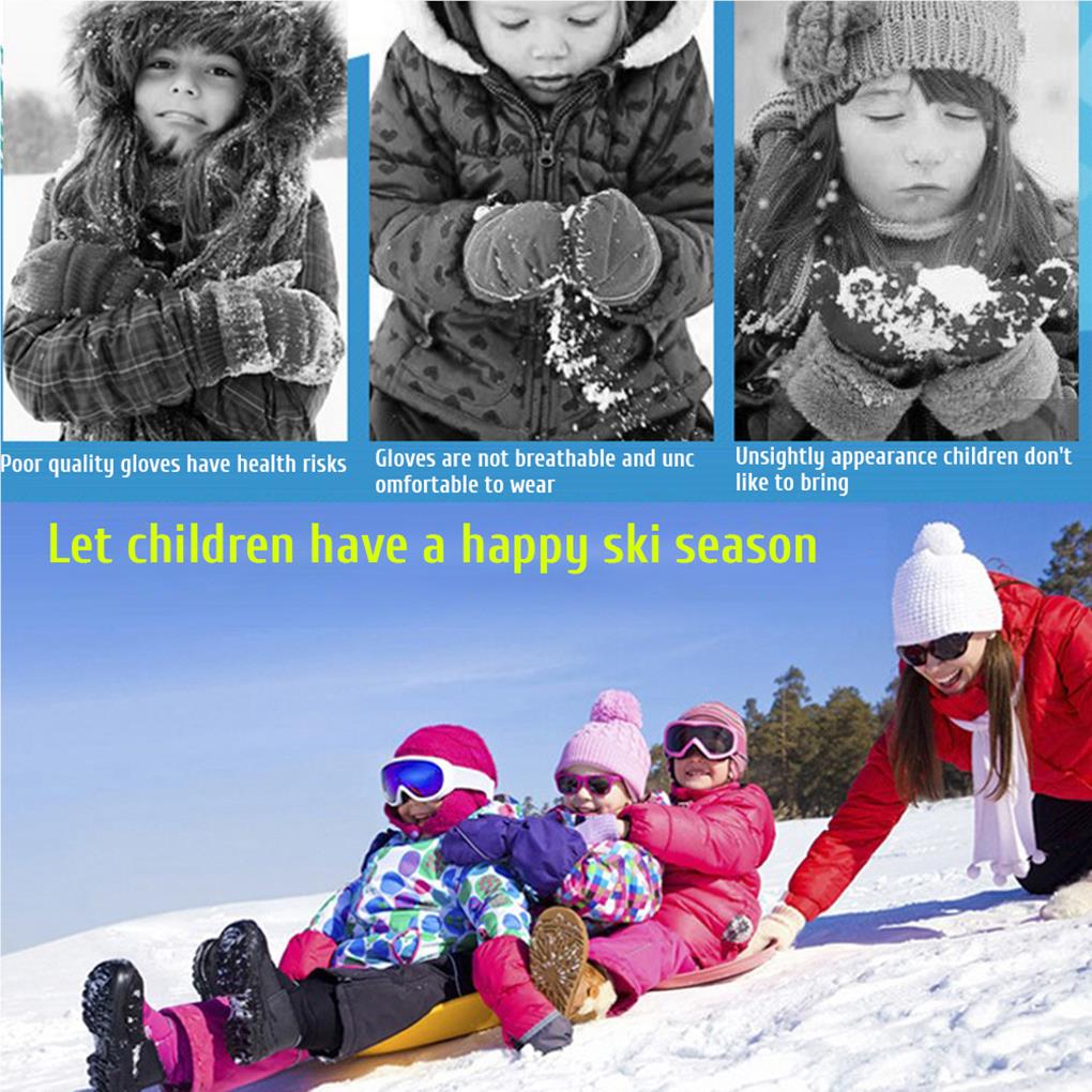 Wasserdicht Warmhaltend Kinder Winter Skihandschuhe Handwärmer Jungen Mädchen Camping Dick Thermohandschuh Bekleidungszubehör