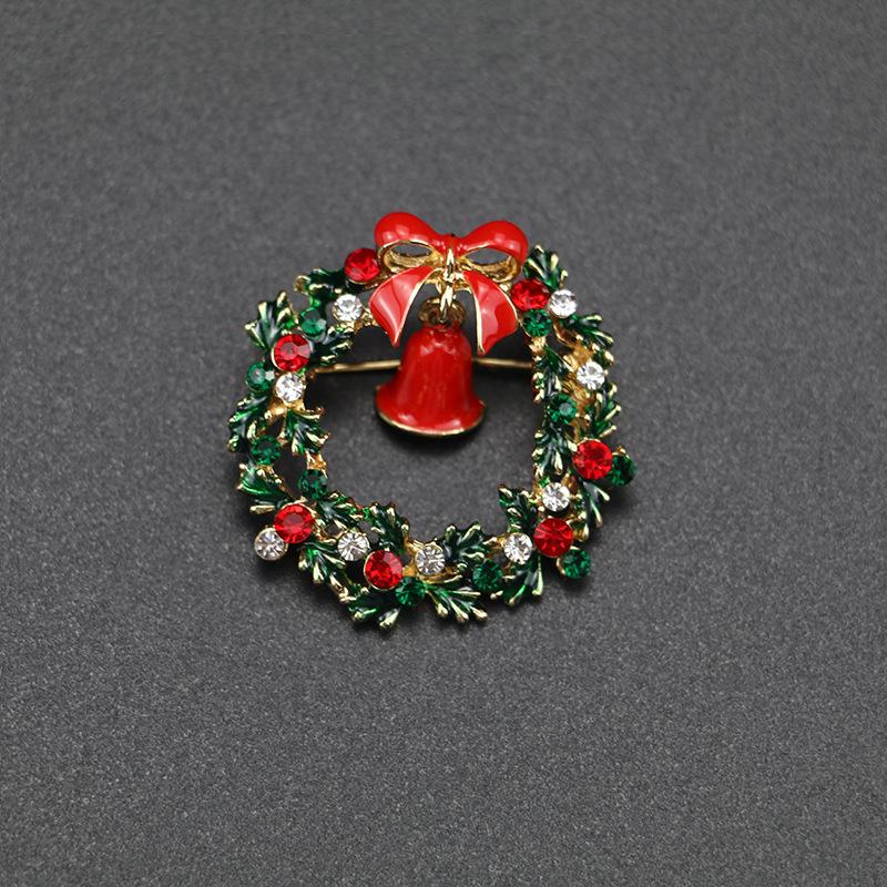 Christmas Brooch High-End Dripping Snowflake Bell Alloy Brooch Pin Accessories Christmas Brooch