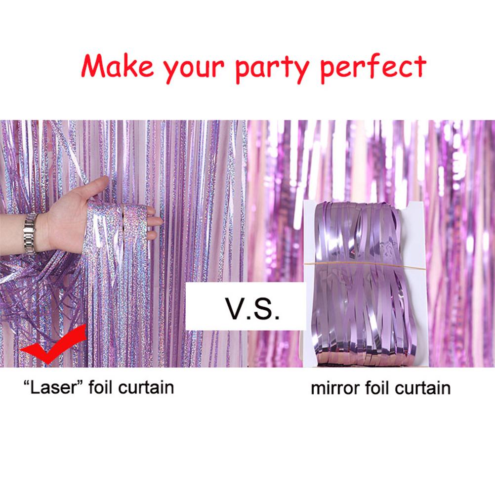 Purple Laser Rain Curtain 1x2M Party Backdrop Wall Decor