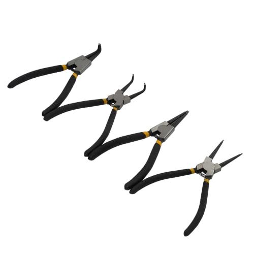 HFS(R) 4-Piece Snap Ring Pliers Set, Tools for Work and Repair, Total Length 180mm