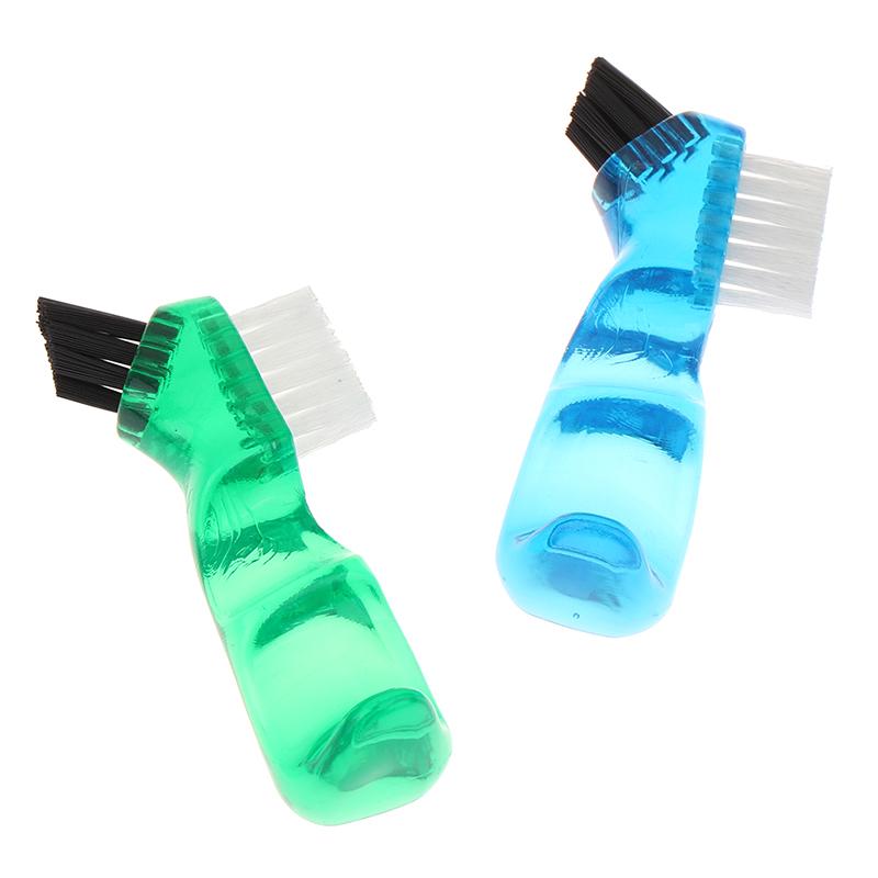 Denture Cleaning Brush Bristles & Ergonomic Rubber Handle Multi-Layered Bristles False Teeth Brush Oral Care Tool